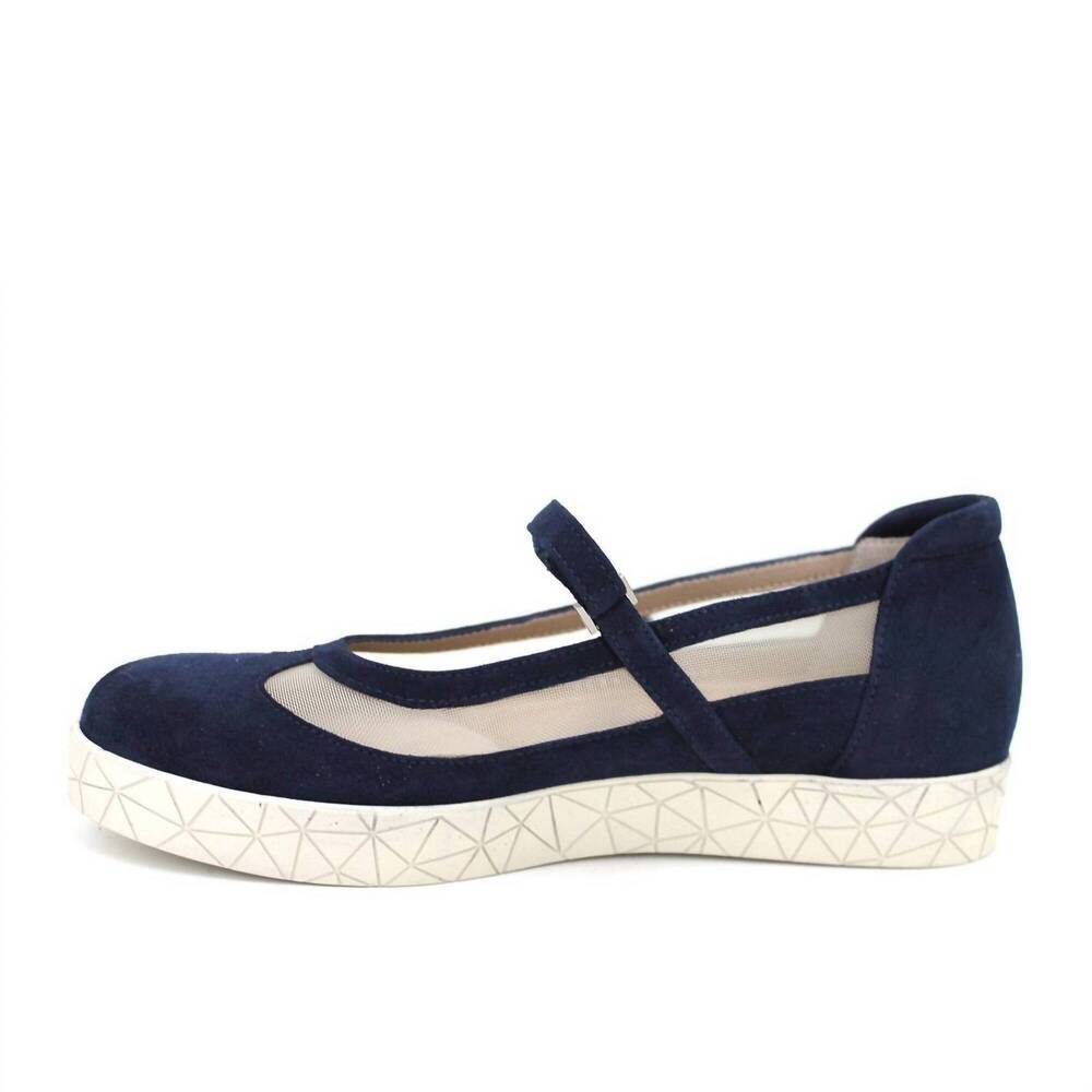NEW BEAUTIFEEL women's sher slip-on shoes in navy blue/nude mesh